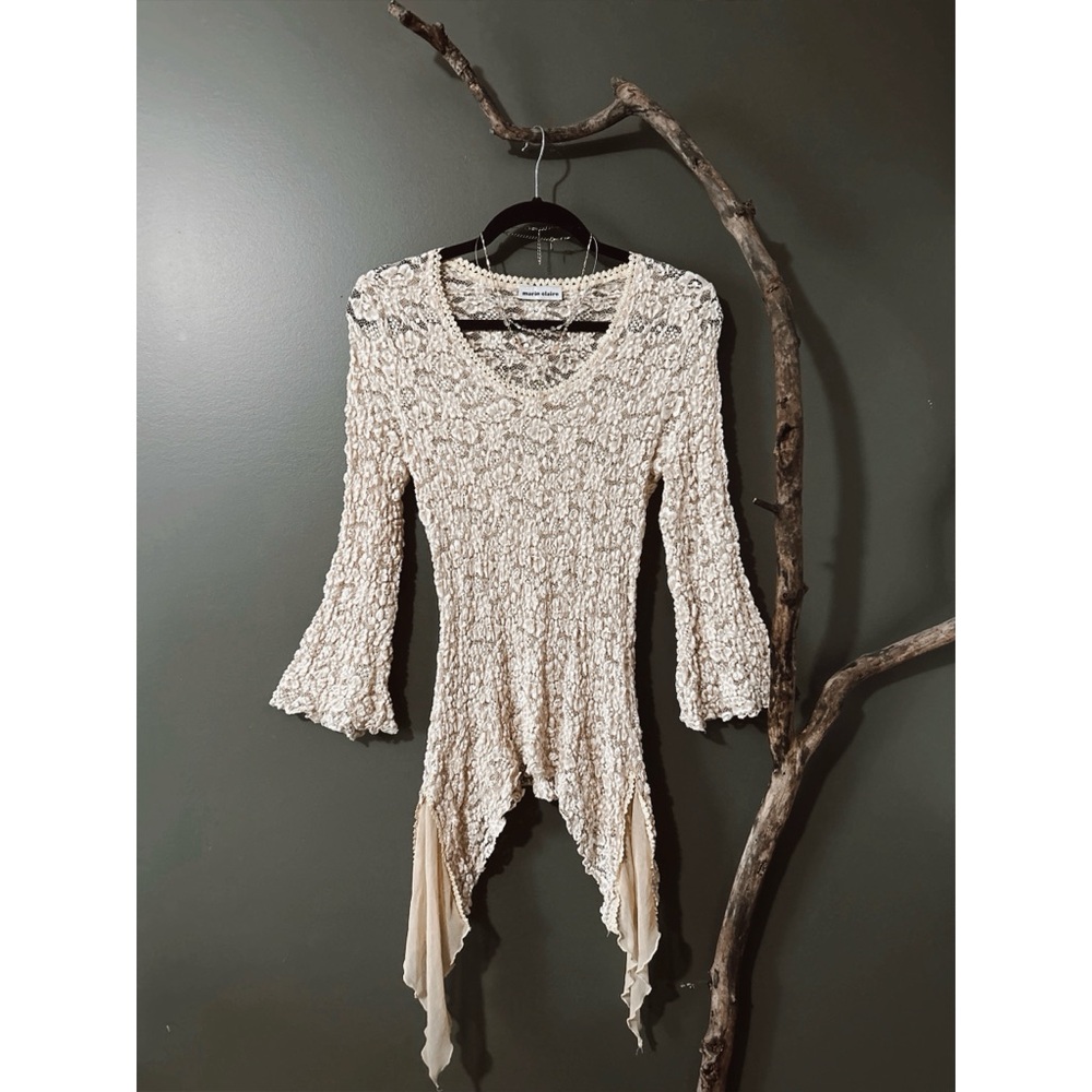 Vintage 90s Asymmetrical Lace Top